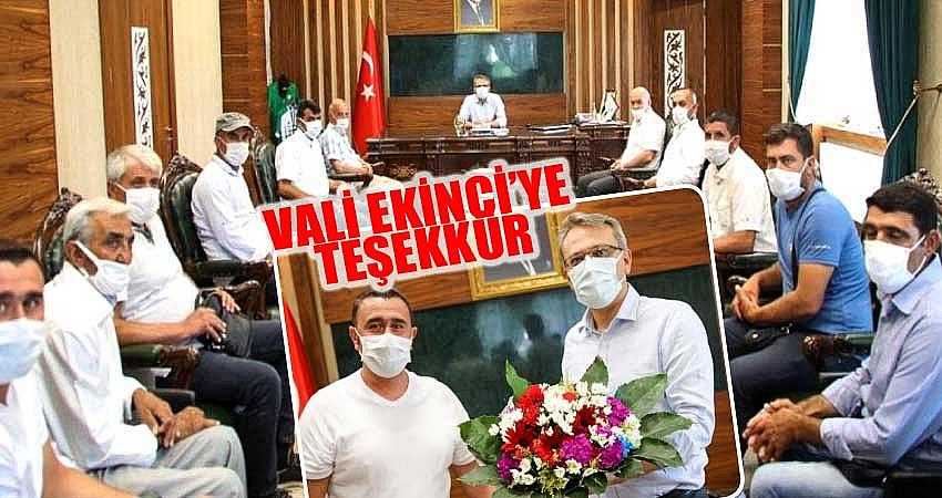 MUHTARLARDAN VALİ EKİNCİ’YE TEŞEKKÜR