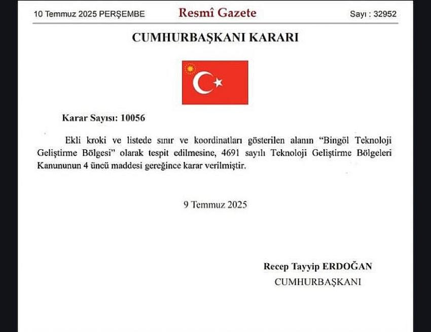 Cumhurbaşkanı Kararı İle Bingöl'de Kuruluyor