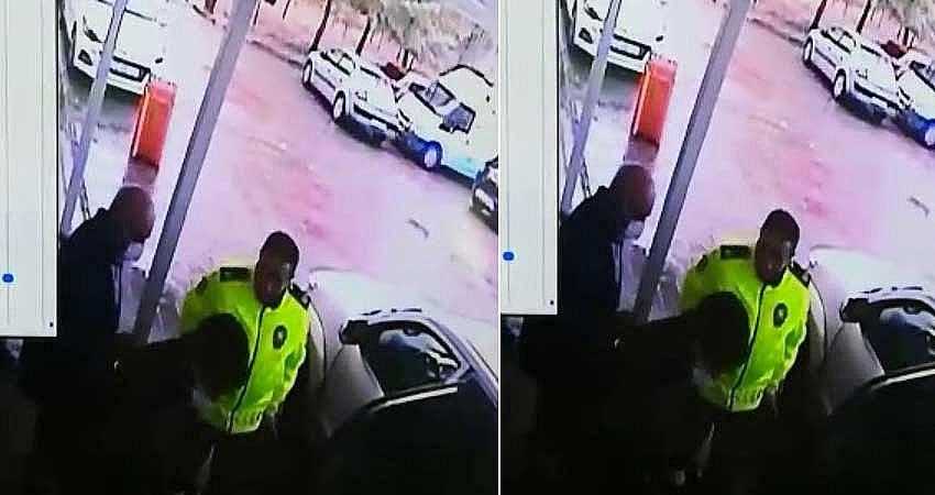 KAZA YAPAN 9 AYLIK HAMİLE KADINI POLİSLER HASTANEYE GÖTÜRDÜ